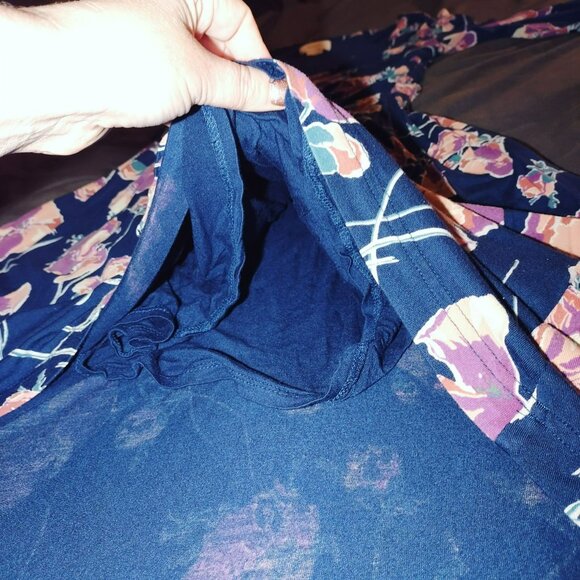 Maeve by Anthropologie Womens Heppel Ruched Dress Size SP Navy Floral High Low - Picture 3 of 6